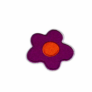 Purple Flower Embroidered Patch