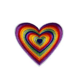 Rainbow Heart Embroidered Patch