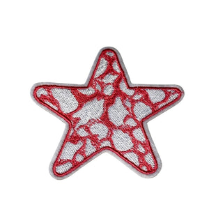 Pink/white Star Embroidered Patch