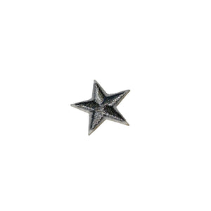 Silver Star Embroidered Patch