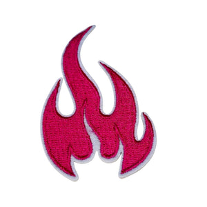 Pink Flame Embroidered Patch