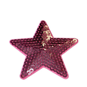 Pink Sequin Star Embroidered Patch